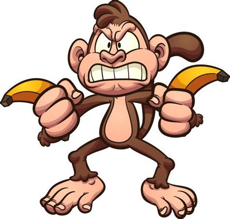 Premium Vector Angry Monkey Bananas Monkey And Banana Cartoon