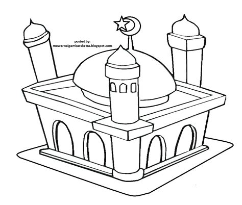 mewarnai gambar kartun tempat ibadah agama