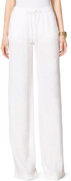 Michael Kors Linen Wideleg Pants In White Lyst