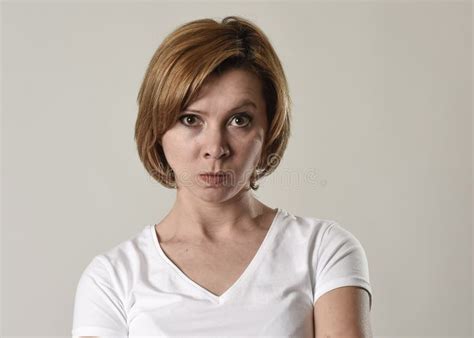 Young Attractive And Moody Woman Posing Alone Angry And Upset In Bad