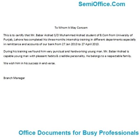 Listed here are few cover letter samples for internship. Bank Internship Letter Format and Sample