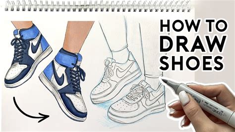 How To Draw Shoes Sneakers Sketching And Coloring Tutorial Youtube
