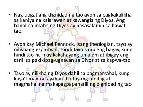 Ano Ang Kahalagahan Ng Dignidad Ng Tao Sa Pamamagitan Ng Isang Talata