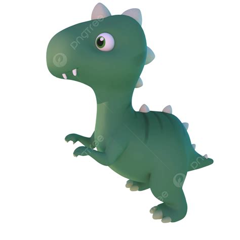 Ilustrasi Dinosaurus Bayi Hijau Kartun 3d Ilustrasi 3d Model 3d