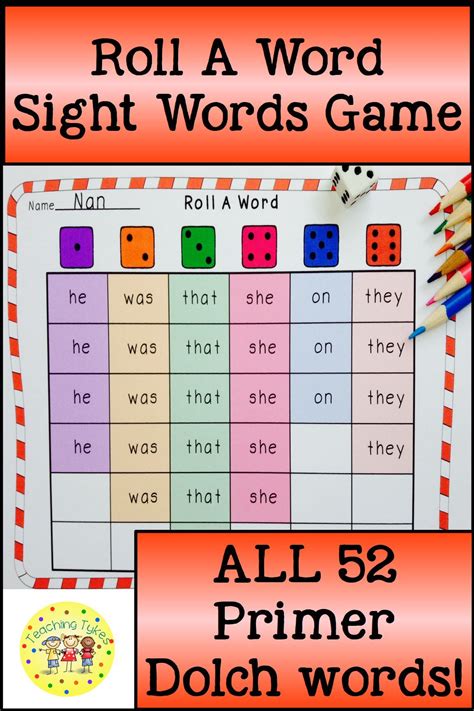 This Is A Game For All 52 Primer Dolch Sight Words Dolch Words