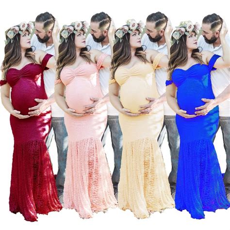 New 2018 Maternity Lace Dress Maternity Photography Props Dresses Sexy Maxi Dress Elegant