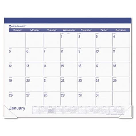 At A Glance Sk2517 Fashion Color Monthly Desk Pad Calendar 22 X 17 Blue