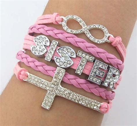 Custom Word Bracelet Rhinestone Cross Bracelet Crystal Infinity