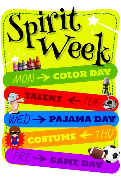 Choose plaids or florals that tie in with the christmas theme. Spirit Week Poster Template | PosterMyWall