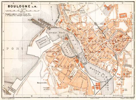 Old Map Of Boulogne Sur Mer In 1910 Buy Vintage Map Replica Poster