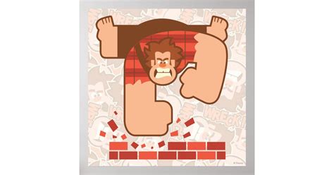 Wreck It Ralph Pounding Bricks Poster Zazzle