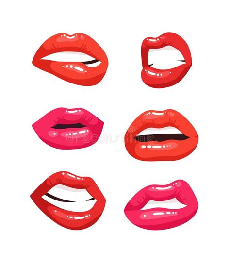 Vector Female Lips Collection Stock Vector Illustration Of Editable Collection 3942977