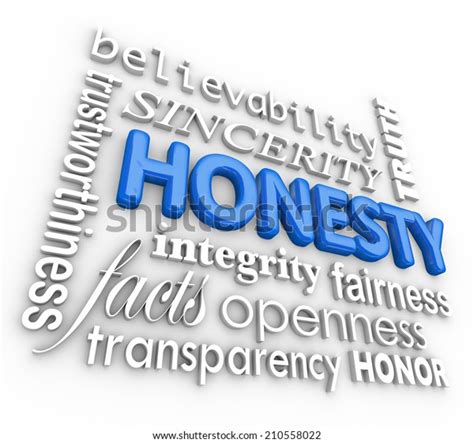 Honesty Related 3d Words Including Sincerity Stock Illustration 210558022