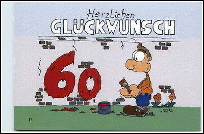 Geburtstag der schneemann dort am gartenzaune nr. Glückwunsch 60. GEBURTSTAG Karikatur Karrich Postkarte ungelaufen Postcard | eBay