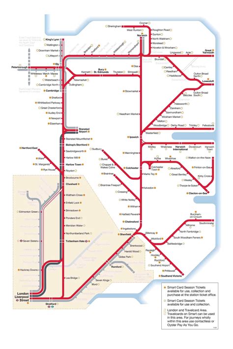 Smartcard Route Map Greater Anglia