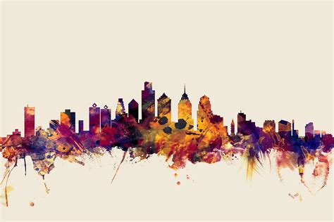 Philadelphia Pennsylvania Skyline Digital Art By Michael Tompsett