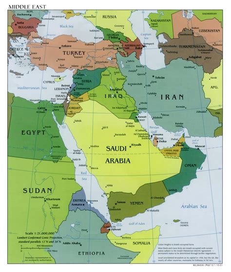 Middle East Political Map Full Size Ex