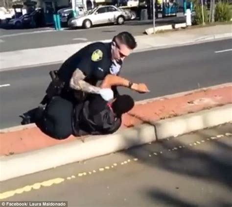 california cop tackles unarmed man and threatens witnesses daily mail online