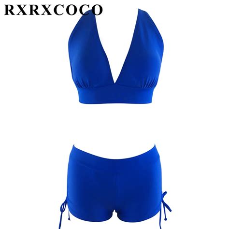 rxrxcoco bikini 2017 push up swimwear women plus size bikini set padded swimsuit sexy halter