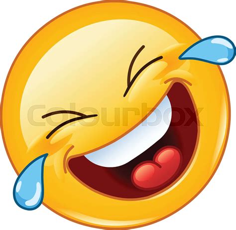 Rolling On The Floor Laughing With Tears Emoticon Stock Vector
