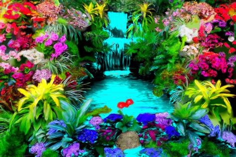Beautiful Flower Gardens Waterfalls Besticoulddo