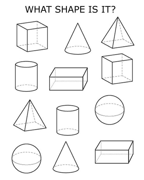 Free Printables For Kids 3d Shapes Worksheets Shapes Worksheet