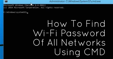 How To Find Wi Fi Password Using Cmd Of All Connected Networks How To Do