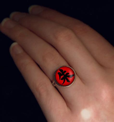 Naruto Itachi Uchiha Cosplay Adjustable Glass Stone Ring Itachi Ring