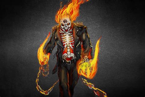 Ghost Rider Ghost Rider Skeleton Feuer Flameskull Wohnzimmer Decor