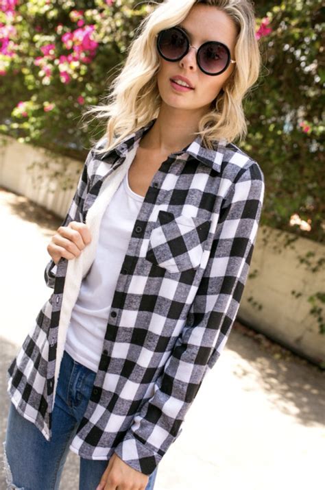 The Perfect Fleece Lined Cozy Flannel Black Flannel Shirt Flannel