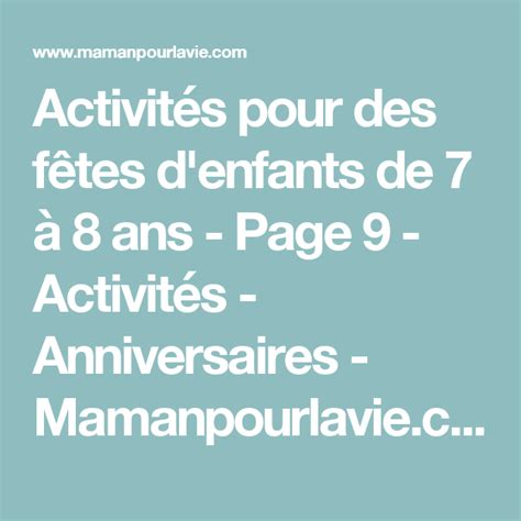 Retrouvez des idées pour préparer l'animation de journées et de veillées avec les enfants. Activités pour des fêtes d'enfants de 7 à 8 ans | Fete ...