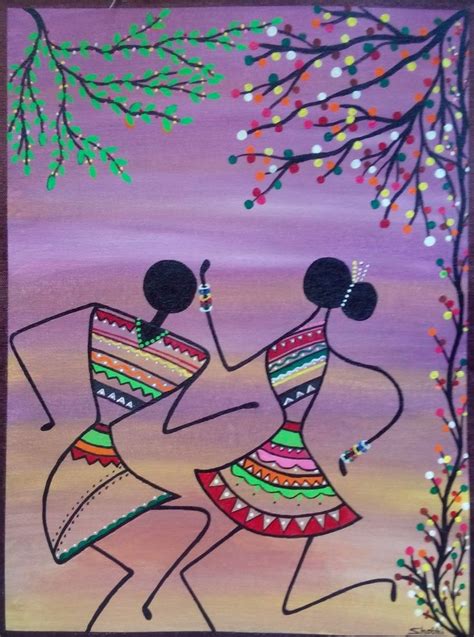 Warli Dance Folk Art By Artist Shobha V Acrylic Paintings Tribal