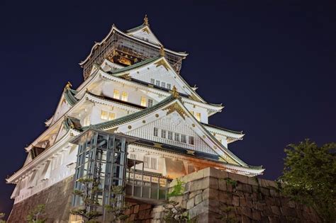 Premium Photo Osaka Castle Night Illumination