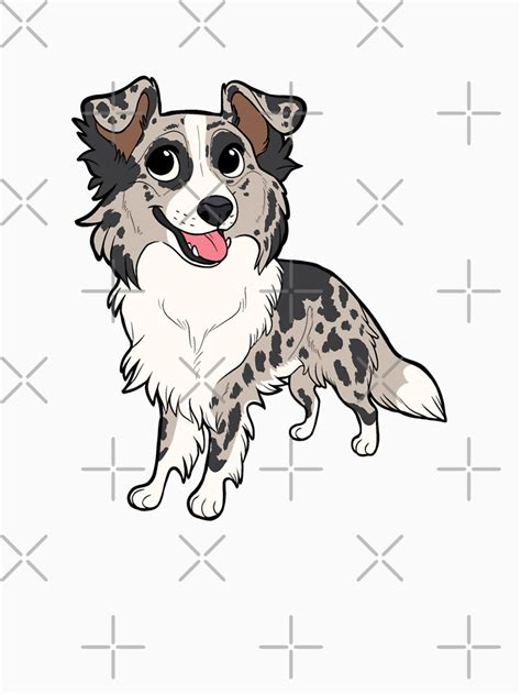 Border Collie Blue Merle Chibi T Shirt By Mexicanine Redbubble