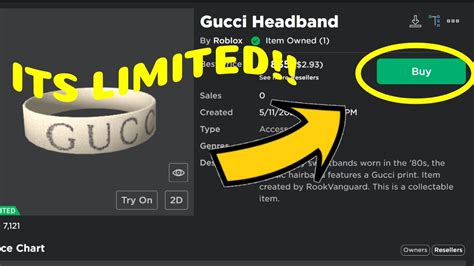 Gucci Headband Went Limited Roblox Youtube