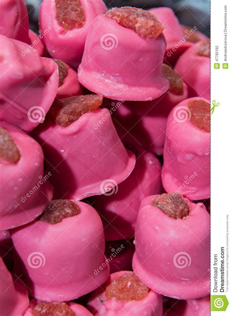 Delicious Chunks Of Homemade Strawberry Sweets Stock Photo Image Of