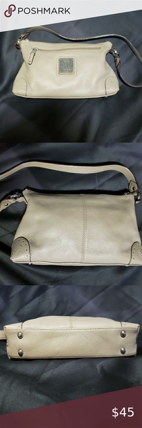 Tignanello Taupe Leather Shoulder Bag Leather Shoulder Bag Bags