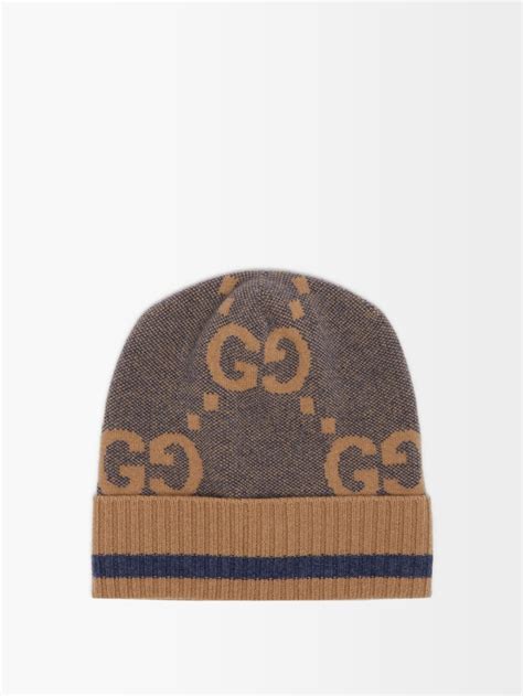 Multi Gg Monogram Cashmere Beanie Hat Gucci Matchesfashion Us