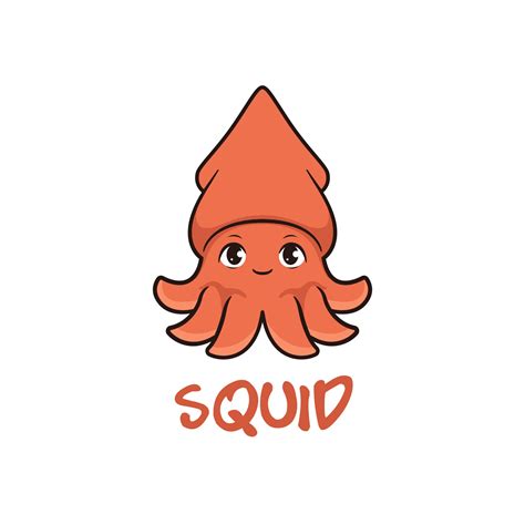 Cute Squid Cartoon Mascot Logo Design 3059116 Vector Art At Vecteezy