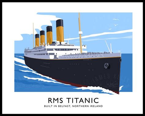 Rms Titanic Vintage Style Railway Travel Poster Art Of Etsy