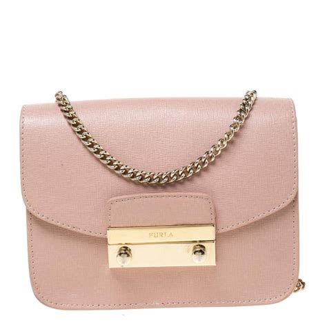 Furla Light Pink Leather Mini Metropolis Crossbody Bag Lyst