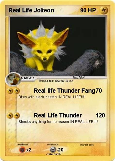 Pokémon Real Life Jolteon Real Life Thunder Fang My Pokemon Card