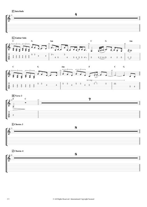 7475 Tab By The Connells Guitar Pro Full Score Mysongbook