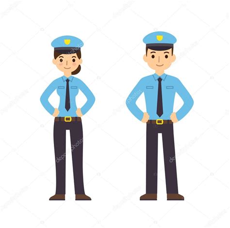 Dos Jóvenes Agentes De Policía Vector Gráfico Vectorial © Sudowoodo