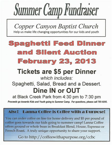 Copper Gazette: Spaghetti Feed Fundraiser