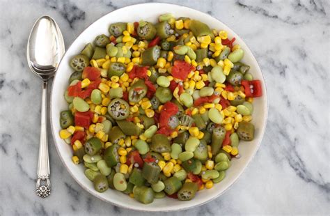 Succotash With Okra Tomatoes Lima Beans And Corn Recipe