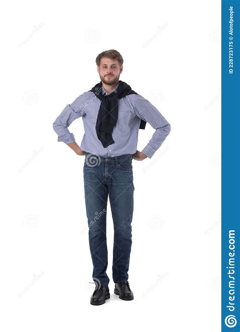Man Standing With Hands On Hips Stock Image Image Of Fashion Adult