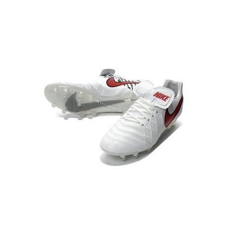 Nike Tiempo Legend Vi Fg Acc K Leather Football Cleat White Red
