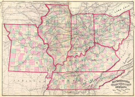 New Topographical Atlas And Gazetteer Of Indiana Ohio Indiana