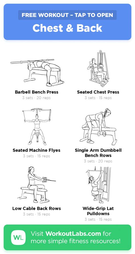 Free Workout Chest And Back · Workoutlabs Fit Free Workouts Reps And